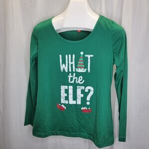 Holiday Arcade "What the Elf?" Long Sleeve Holiday Tee, S